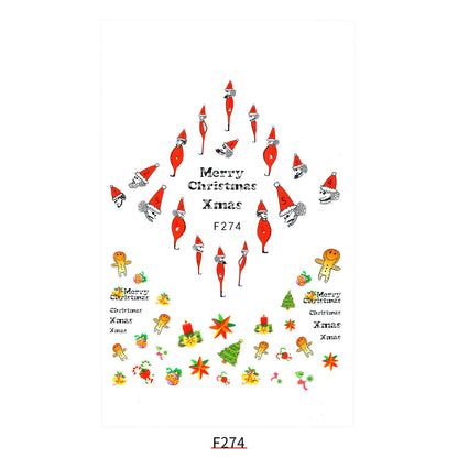 Neuer Nagelaufkleber Weihnachtsmann Aufkleber Riemen Klebstoff