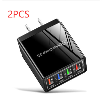 USB-Ladegerät Quick Charge 3.0 4-fach Adapter für Tablets, tragbares Wandladegerät, Schnellladegerät