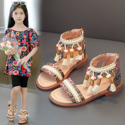 Summer Ethnic Style Retro Children's Roman Sandals