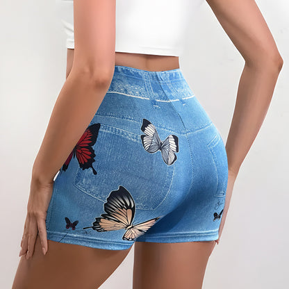 Sommerliche Fitnessshorts im Denim-Stil für Europa und die USA