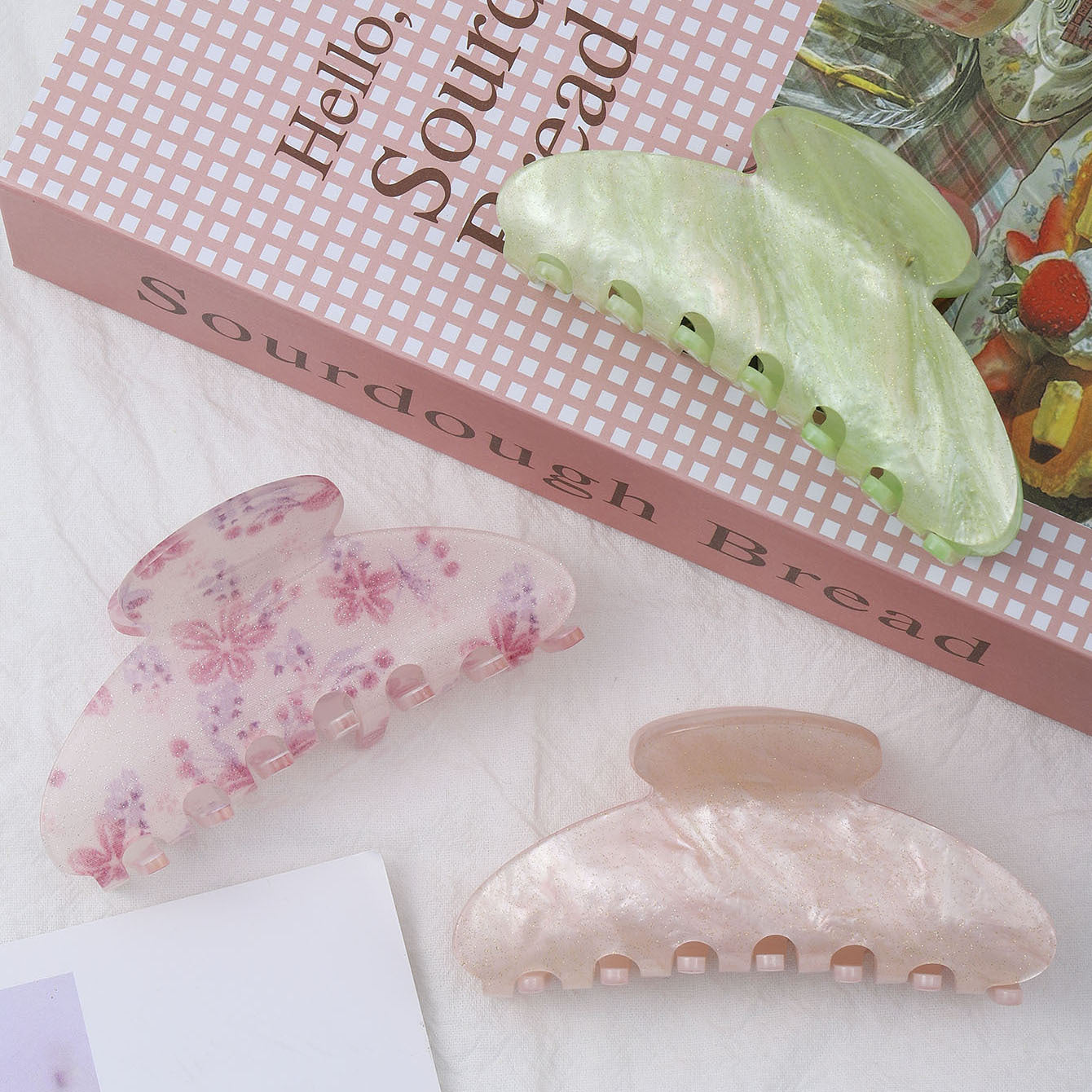 Haarspange „Sternenhimmel“ aus Acryl, mehrfarbig