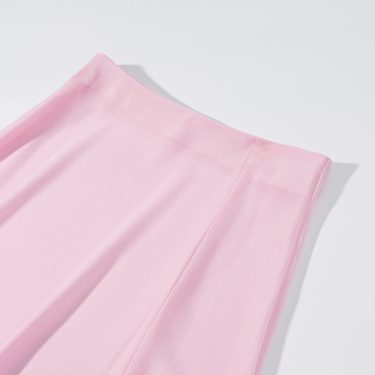 Eleganter, schmal geschnittener Satinrock für Damen mit hohem Bund