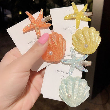 Ocean Shell Starfish Barrettes