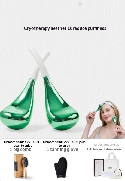 Eislöffel-Schönheitsmassage, Gesichtspflege, Abschwellendes Gesicht, Eispackung, Augen-Eishammer, Kältekompresse