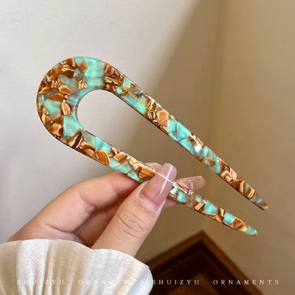 U-förmige Haarnadel, Haaraccessoires für Damen-Duttfrisuren