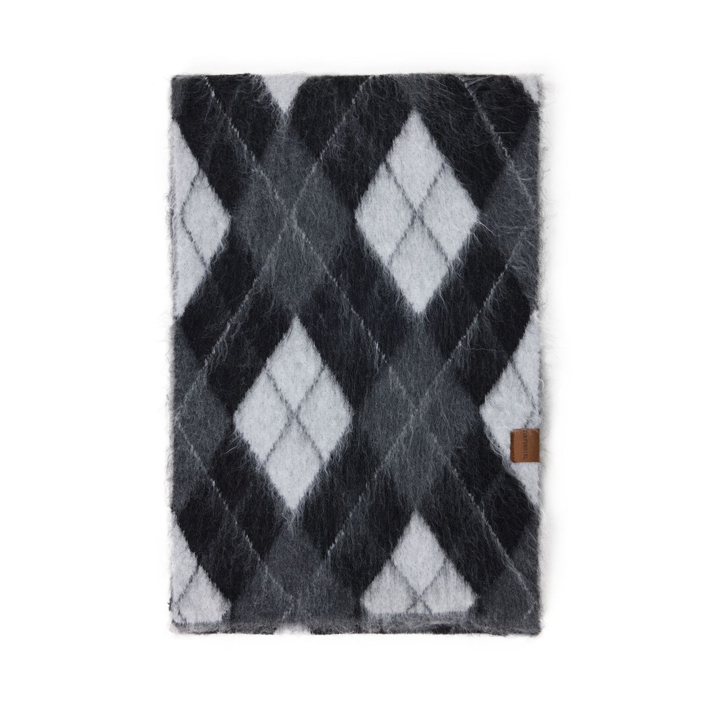 Diamond Pattern Retro Scarf With Wool Neck Warmer
