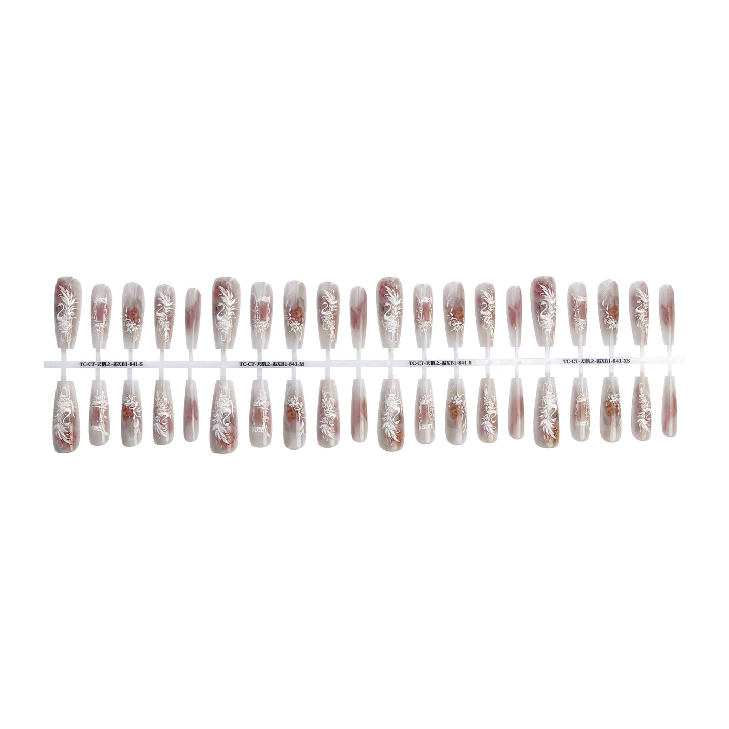 Neue chinesische Antik-Schwanenrelief-Stickerei für Nagelspitzen