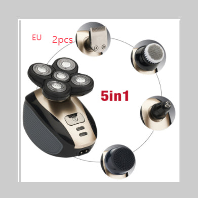 5-in-1 Multifunktions-Elektrorasierer mit 5 Klingen für Herren, wiederaufladbar, für Kopfrasur, Bart- und Nasenhaartrimmer