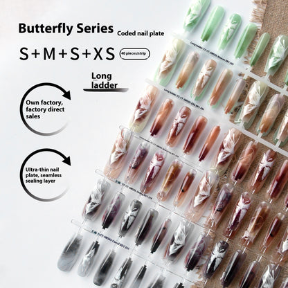 Neue chinesische Schmetterlings-Nagelkunst mit plattierter Kristallversiegelungsschicht