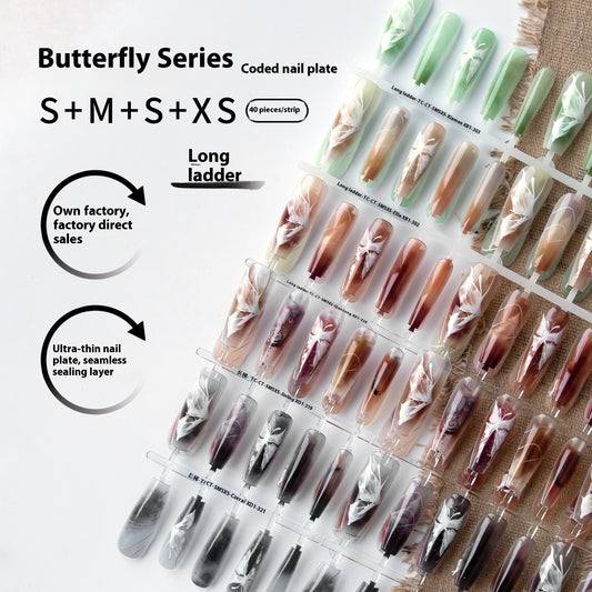 Neue chinesische Schmetterlings-Nagelkunst mit plattierter Kristallversiegelungsschicht