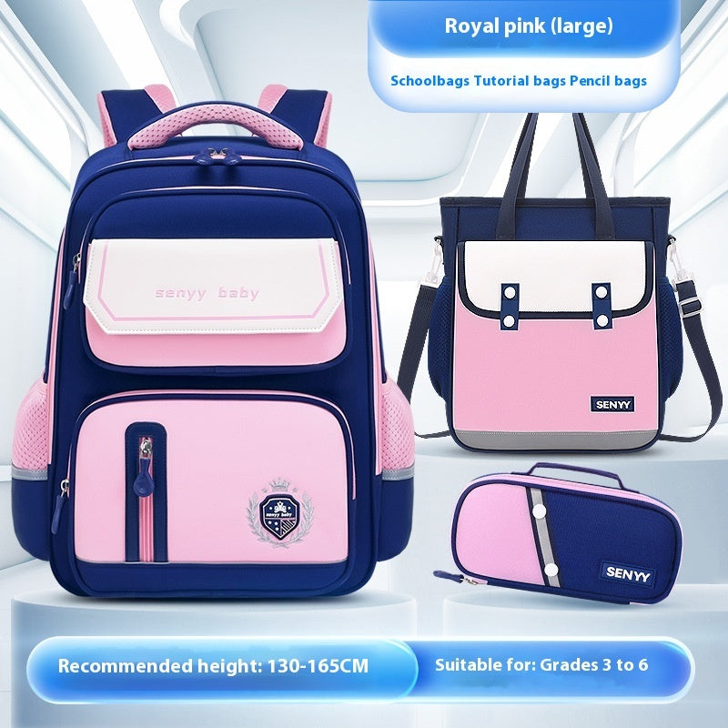 Kinderrucksack mit Rückenprotektor und wasserabweisendem, großem Fassungsvermögen aus Oxford-Gewebe 