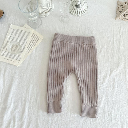 Kinderbekleidung Baby-Leggings aus gestrickter Baumwolle und Wolle mit elastischem Bund