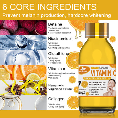 Vitamin-C-Serum für strahlende Haut – 7 Tage Anti-Aging-Feuchtigkeitspflege – VC-Körperserum 125 ml 