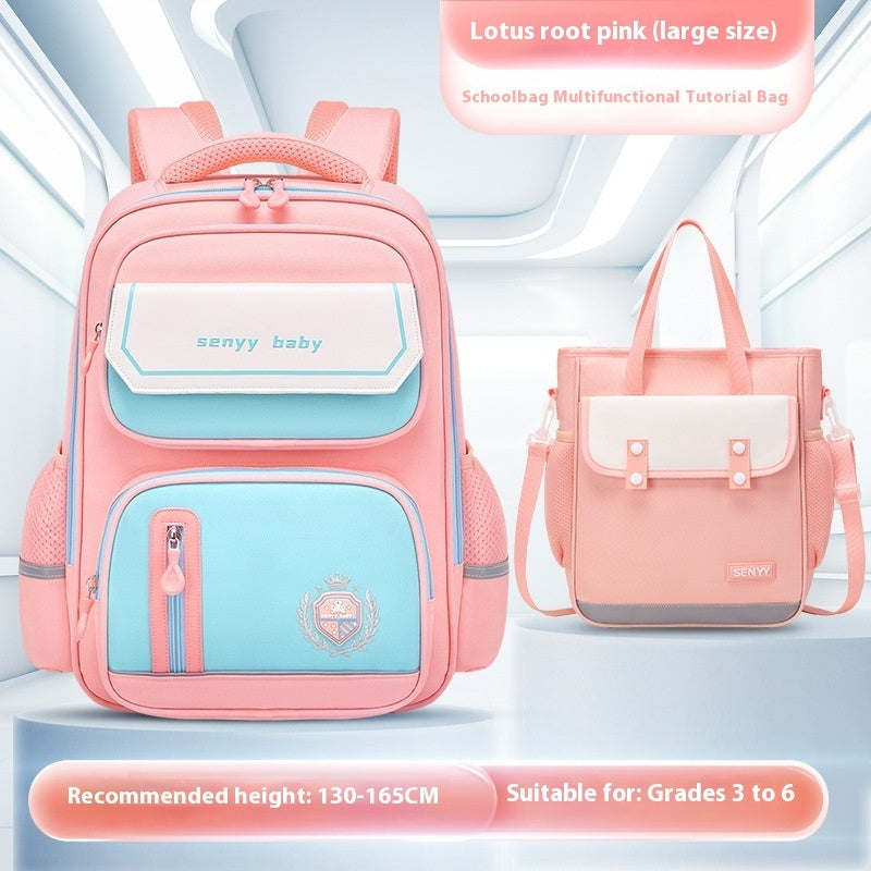 Kinderrucksack mit Rückenprotektor und wasserabweisendem, großem Fassungsvermögen aus Oxford-Gewebe 