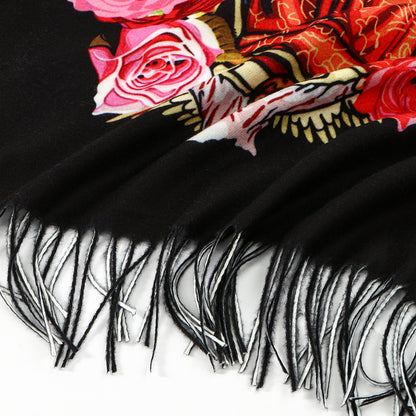 Virgin Printed Cashmere Women's Scarf All-match High Quality Warm Bib Shawl