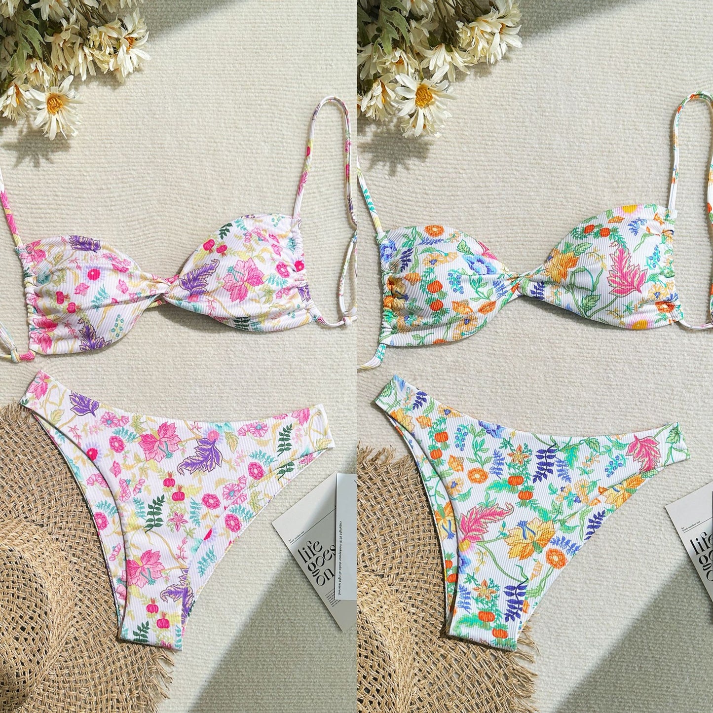 Sexy zweiteiliger Strandbikini mit freiem Rücken für Damen