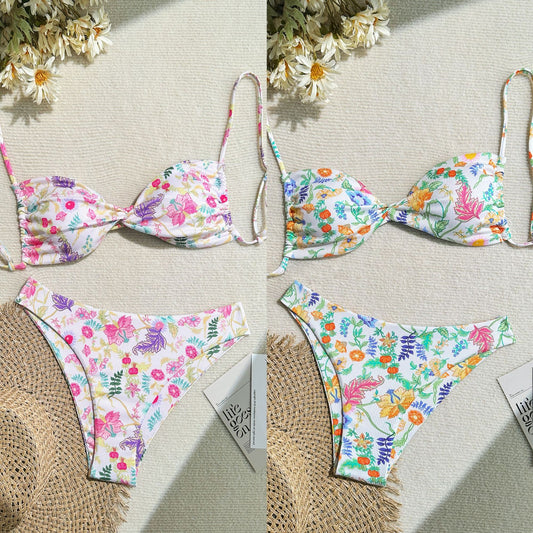 Sexy zweiteiliger Strandbikini mit freiem Rücken für Damen