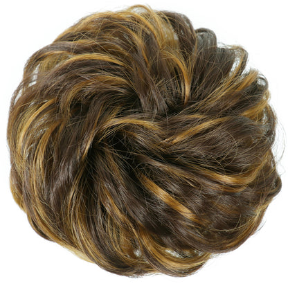 Fluffy Natural Hair Bag Long Beard Bun Artificial Hair Bun