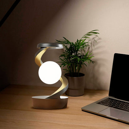 Drehbare Mond-Schreibtischlampe mit kabelloser Handy-Ladefunktion und Sensorsteuerung, dekorative Tischlampe, kleine Nachtlampe, Heimdekoration
