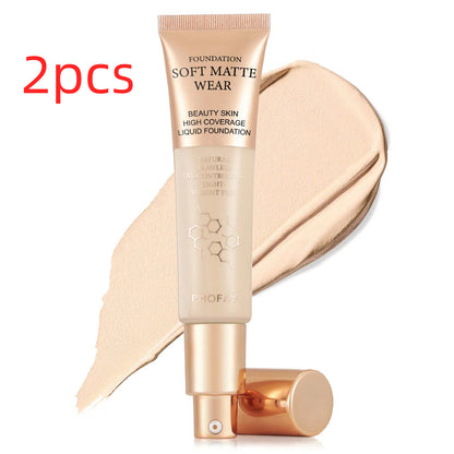 Langanhaltende Concealer-Foundation für ölige Haut, die sich nicht in Fältchen absetzt.