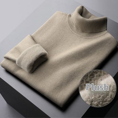 Fleece-Rollkragenpullover, warm, elegant, dick gestrickt, Damenbekleidung