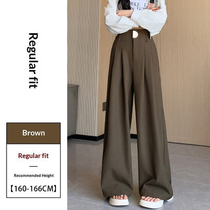 Women's Wide-leg Pants High-waisted Draped Loose Slim-fit Casual Straight
