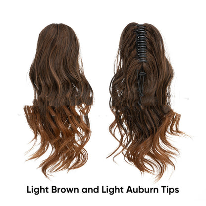 Birnenförmiger Haarknoten, hoher Pferdeschwanz aus Kunstfasern