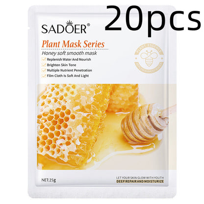 Einfache feuchtigkeitsspendende Gesichtsmaske mit Pflanzen und Früchten