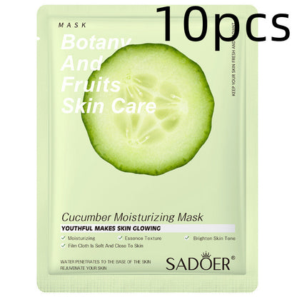 Einfache feuchtigkeitsspendende Gesichtsmaske mit Pflanzen und Früchten