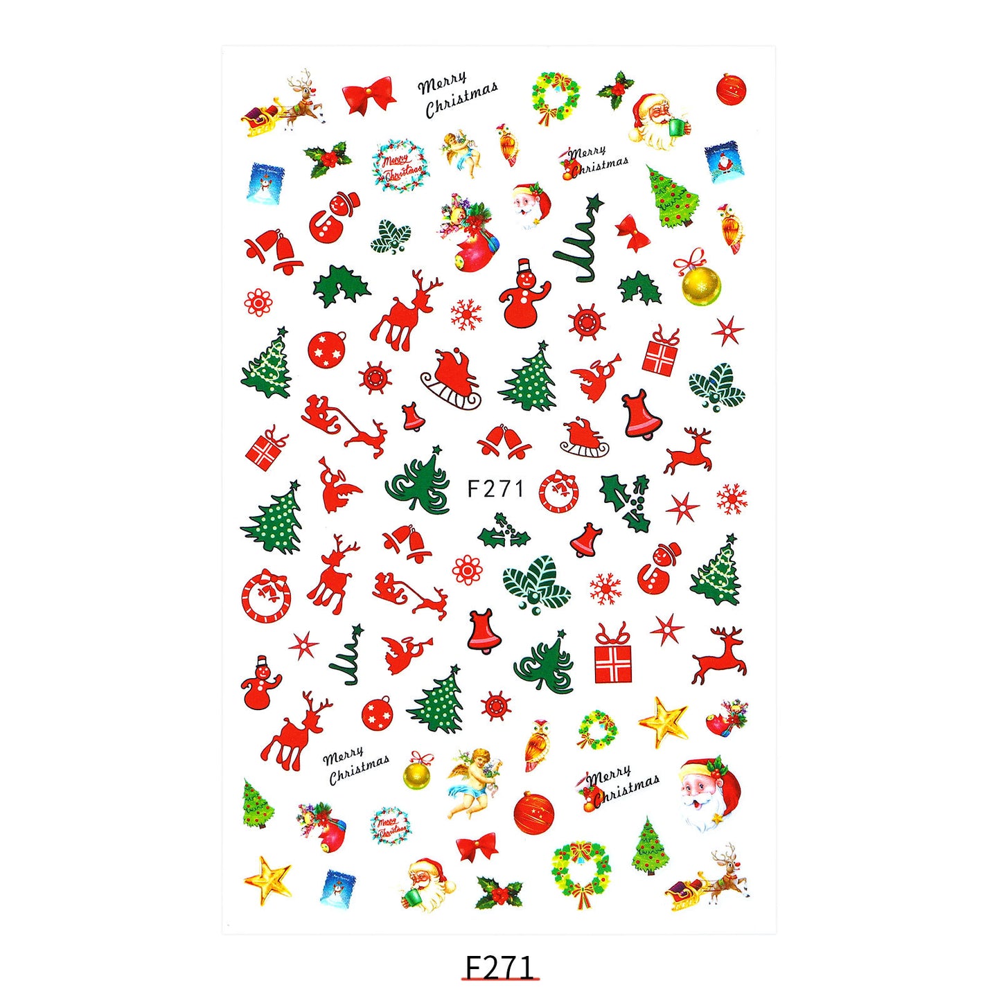 Neuer Nagelaufkleber Weihnachtsmann Aufkleber Riemen Klebstoff