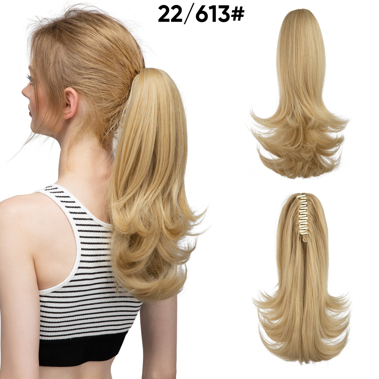 Seidenperücke für Damen, langes Haar, leicht gelockt, kurze Locken