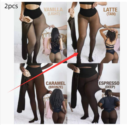 Single Thread Stitching Cross-border Winter Warm Translucent Leggings