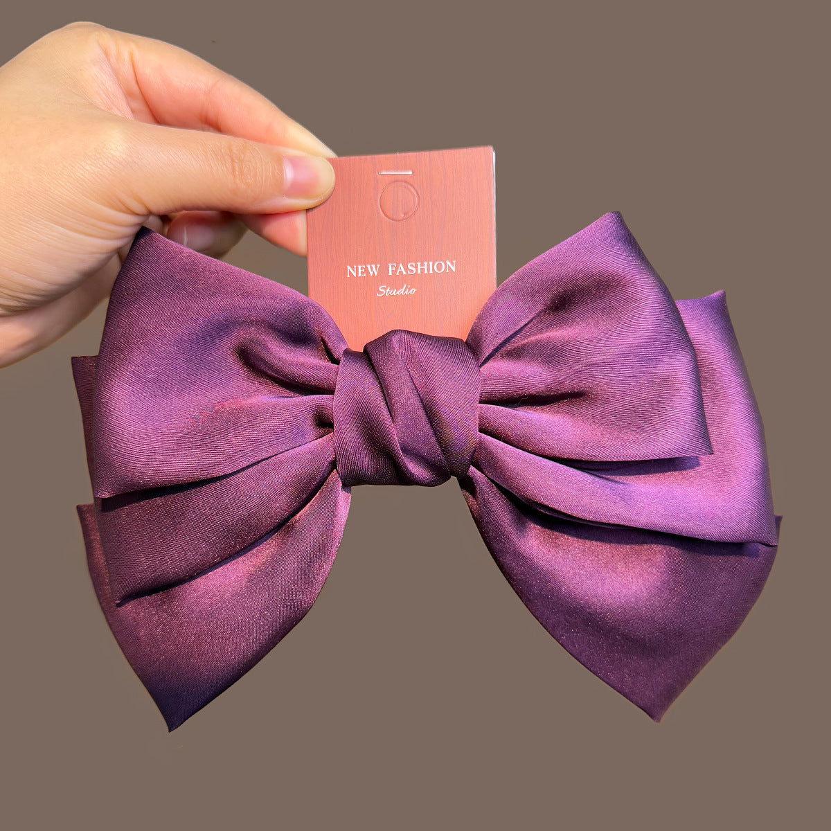 Women's Solid Color Drape Satin Bow Barrettes