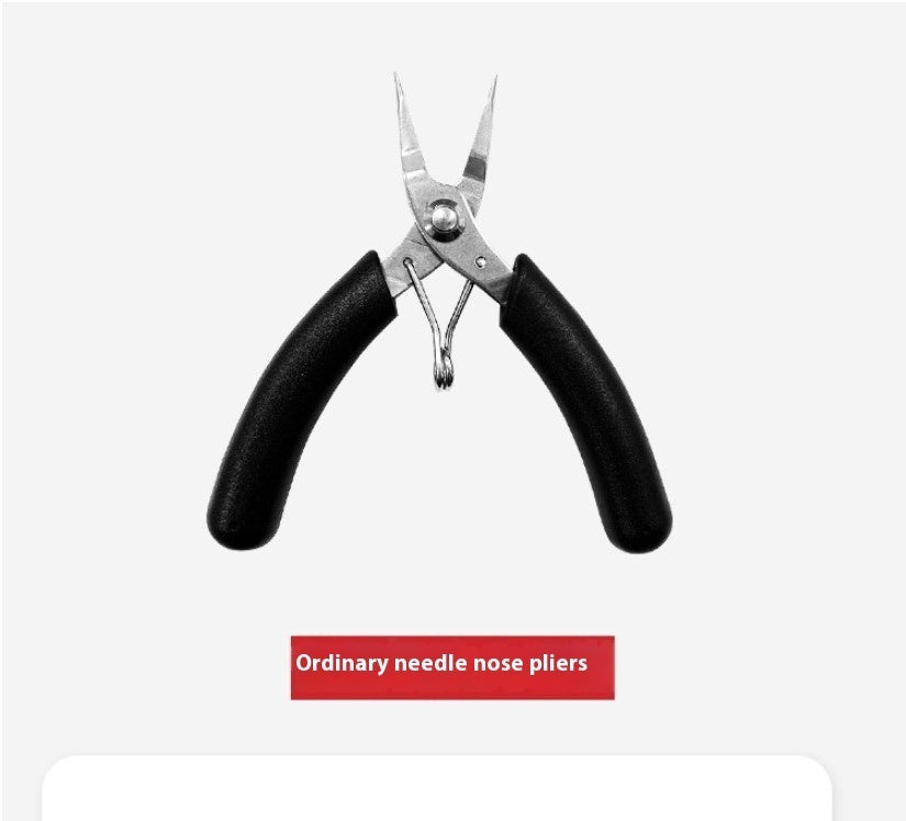 Werkzeugset für die manuelle Montage von Modellen: Schere, Pinzette, Lineal, Klebstoff