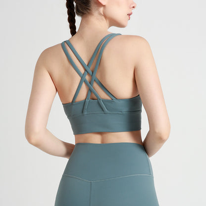 Running Shockproof Sports Bra European And American Cross
