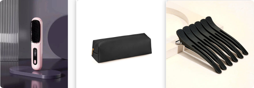 2-in-1-Haarglätter: Kabelloser Haarglätter mit Schnellaufheizung, tragbarer Lockenstab und USB-Ladefunktion