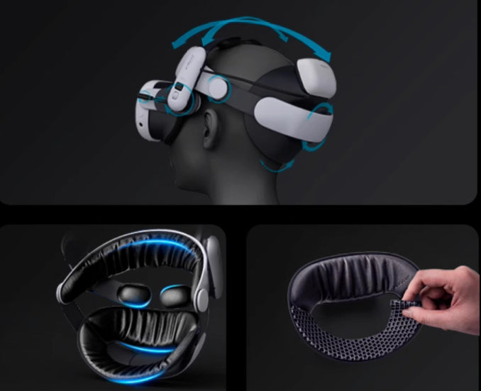 VR-Brille mit mehrfach verstellbarem Kopfband