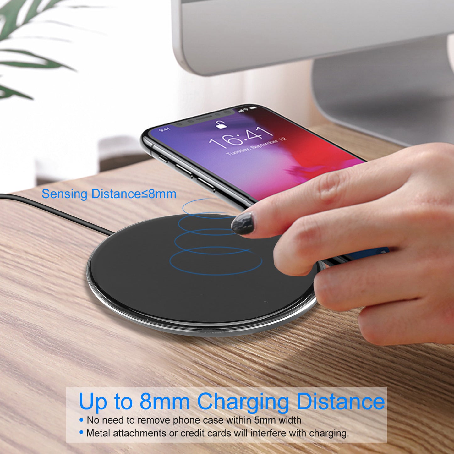 1Pc Wireless Charger Qi-Certified Ultra-Slim 5W Charging Pad For IOS Phone XS MAX XR XS X 8 8 Plus Galaxy S10 S9 S8 S7