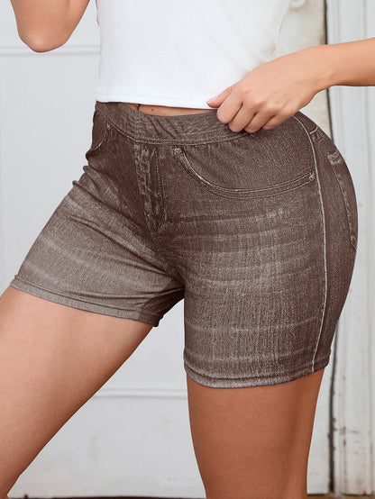 Yoga-Fitnesshosen im europäischen und amerikanischen Stil in Denim-Optik