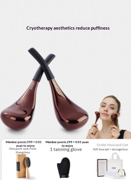 Eislöffel-Schönheitsmassage, Gesichtspflege, Abschwellendes Gesicht, Eispackung, Augen-Eishammer, Kältekompresse