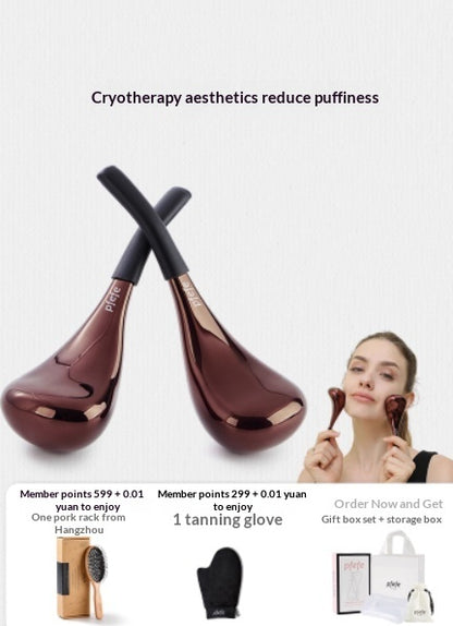 Eislöffel-Schönheitsmassage, Gesichtspflege, Abschwellendes Gesicht, Eispackung, Augen-Eishammer, Kältekompresse