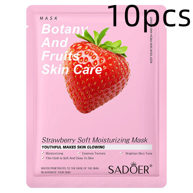 Einfache feuchtigkeitsspendende Gesichtsmaske mit Pflanzen und Früchten