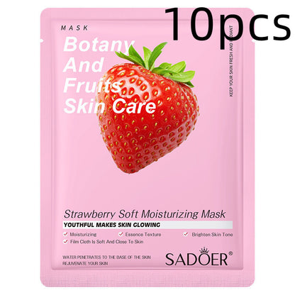 Einfache feuchtigkeitsspendende Gesichtsmaske mit Pflanzen und Früchten