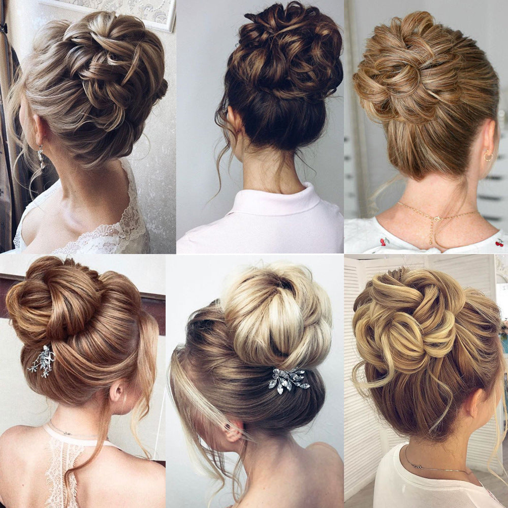 Fluffy Natural Hair Bag Long Beard Bun Artificial Hair Bun