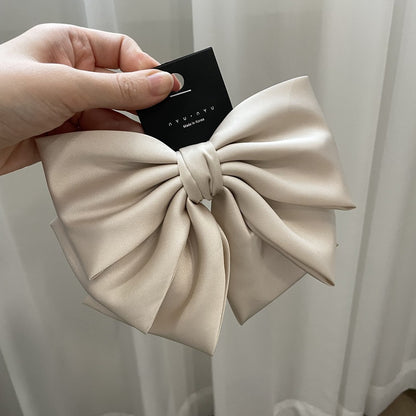 Women's Solid Color Drape Satin Bow Barrettes