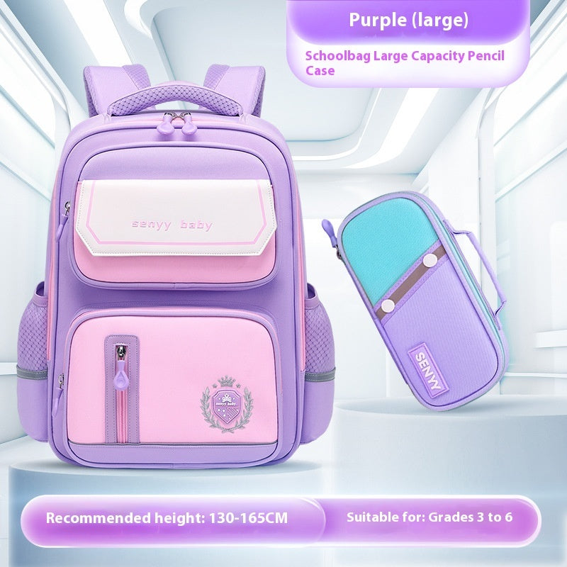 Kinderrucksack mit Rückenprotektor und wasserabweisendem, großem Fassungsvermögen aus Oxford-Gewebe 