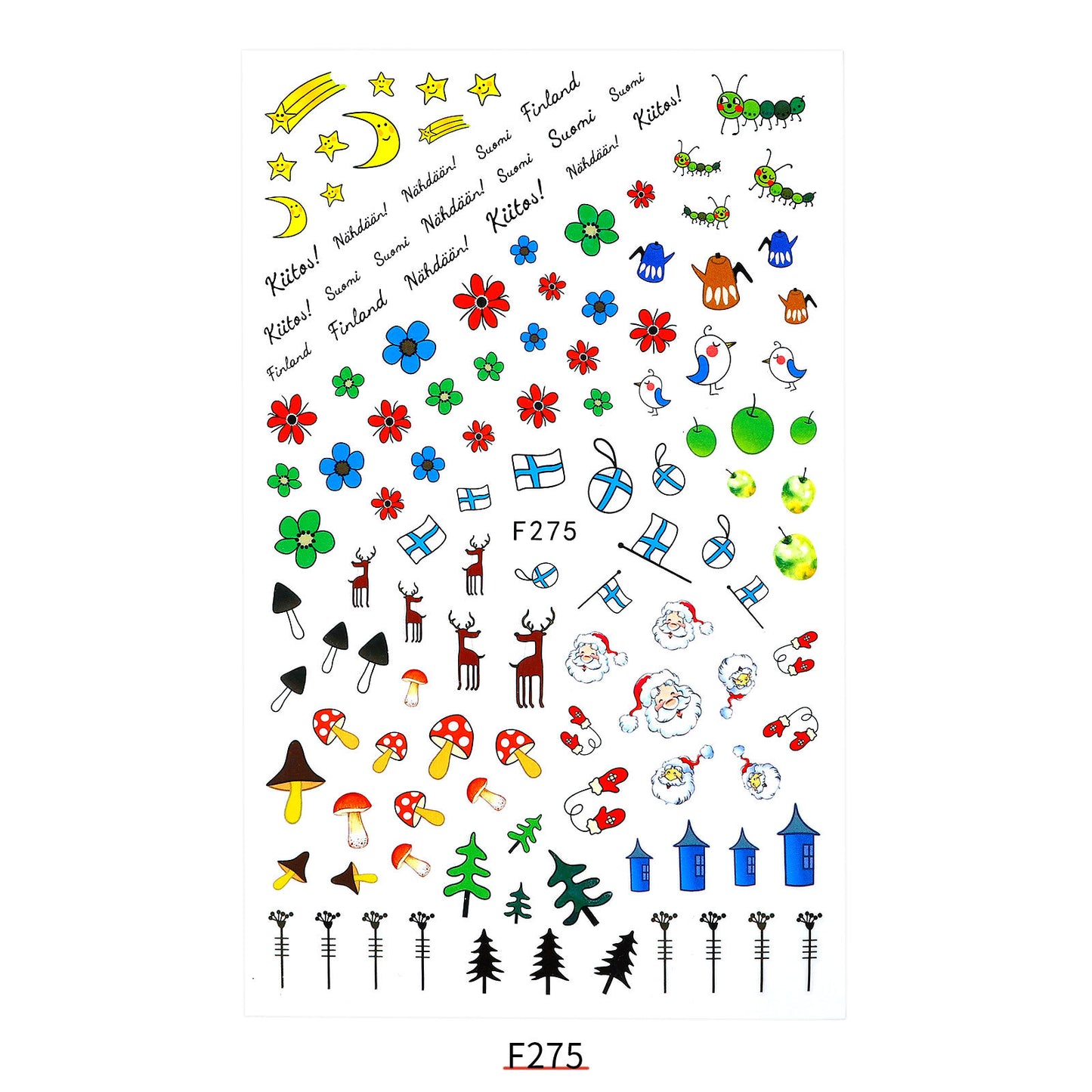 Neuer Nagelaufkleber Weihnachtsmann Aufkleber Riemen Klebstoff