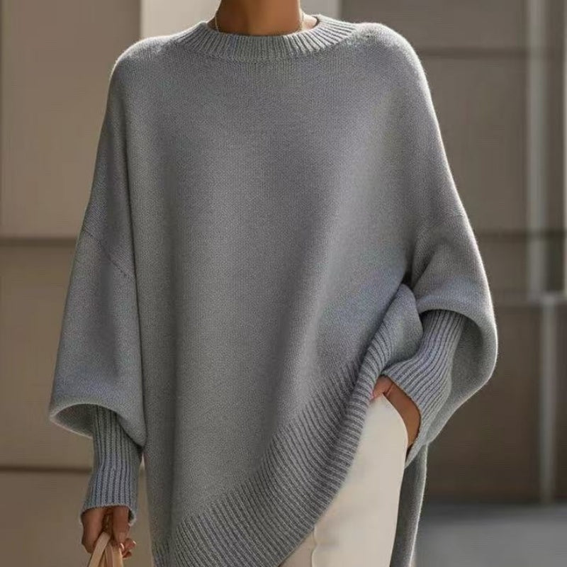 Dicker, lockerer Damen-Strickpullover mit Rundhalsausschnitt, vielseitig kombinierbar