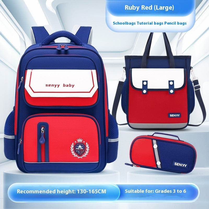 Kinderrucksack mit Rückenprotektor und wasserabweisendem, großem Fassungsvermögen aus Oxford-Gewebe 