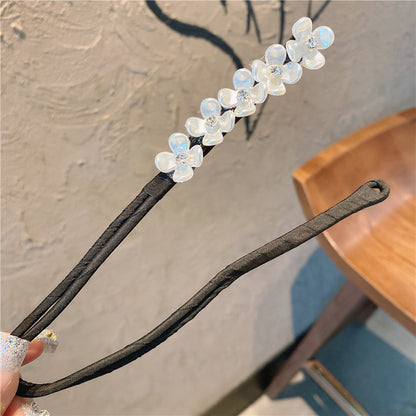 Simple Fluffy Bun Half Bun Hair Tie Elastic Lazy Flower Bud Hairpin Hair Accessories